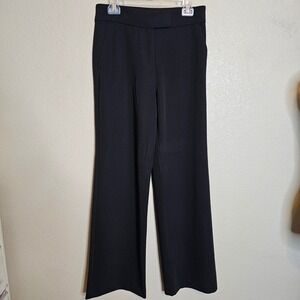 NWT H&M Black Straight Leg Pants Flat Front High Waist Size 10